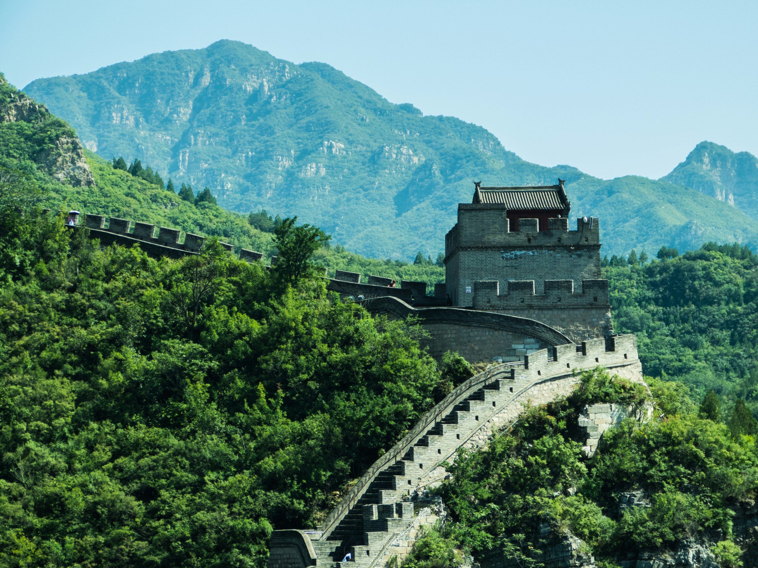 Great Wall of China in the middle of nature