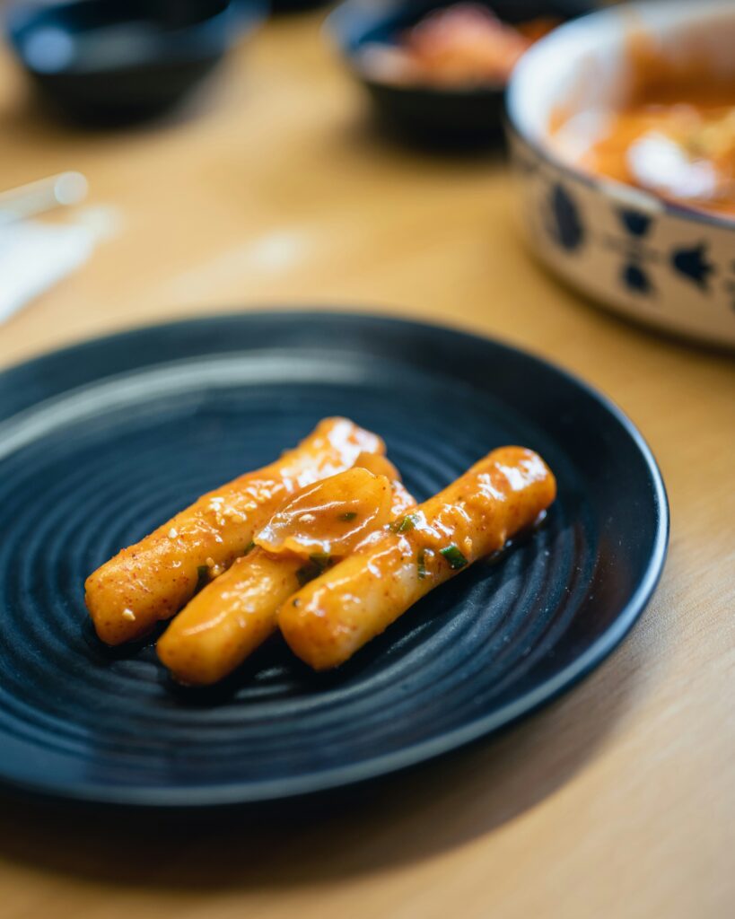  Korean street food Tteokbokki served on a plate