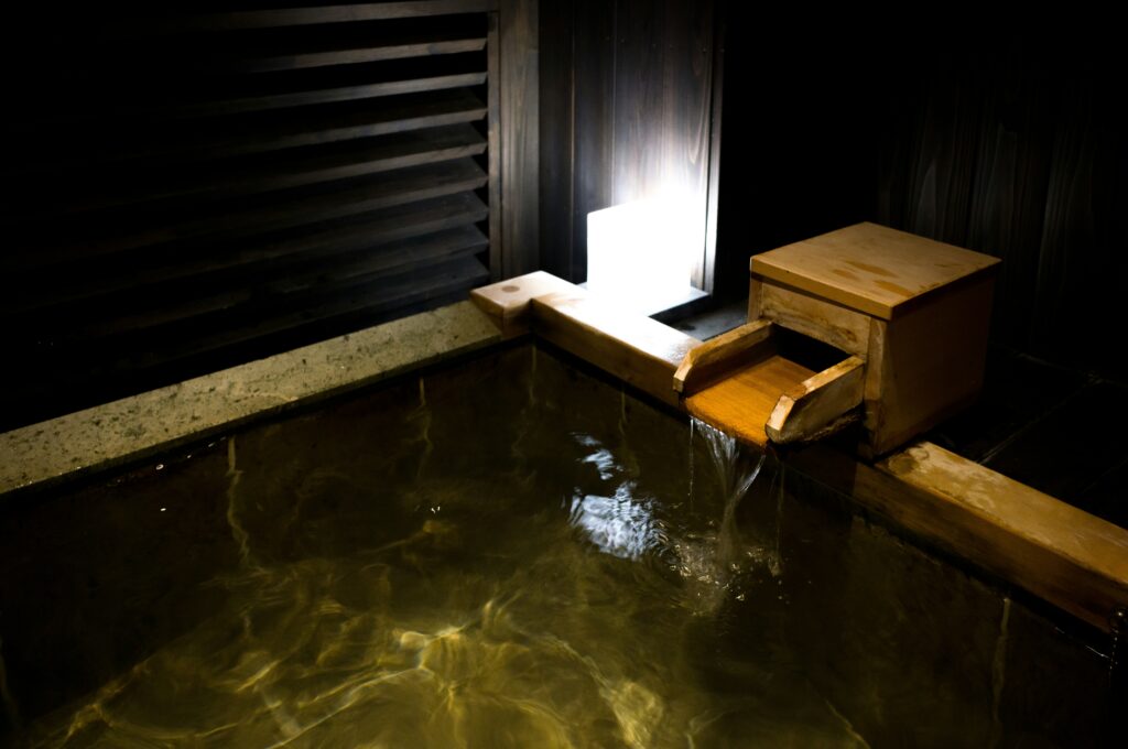 Water im pool in onsen in Japan